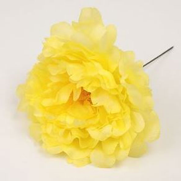 小さな牡丹。フラミンゴの花。黄色。 11cm